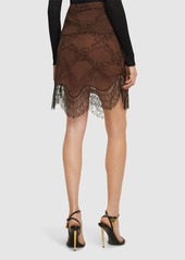 Tom Ford High Rise Midi Skirt W/ Lace