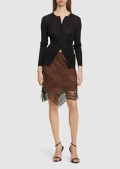 Tom Ford High Rise Midi Skirt W/ Lace