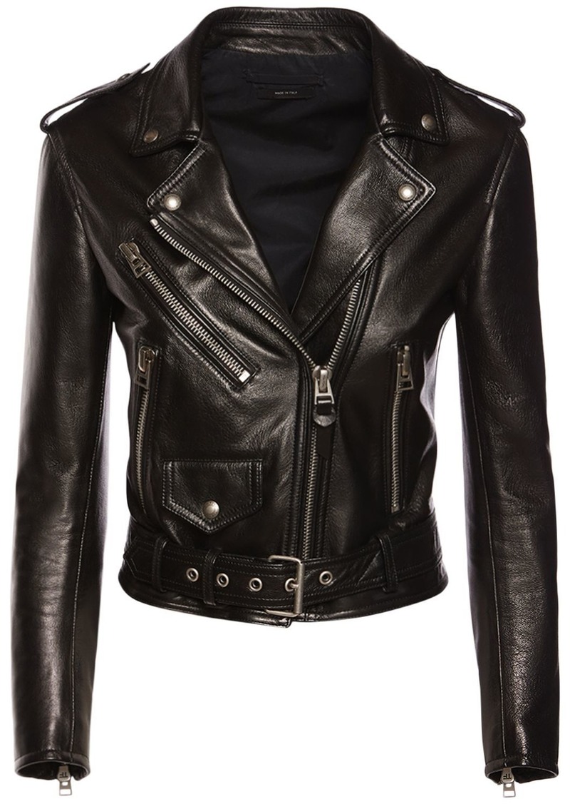 Tom Ford Leather Biker Jacket W/ Zips