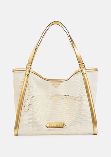 Tom Ford Leather-trimmed mesh tote bag