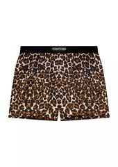 Tom Ford Leopard-Print Silk-Blend Shorts