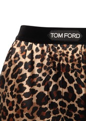 Tom Ford Leopard Print Silk Satin Shorts