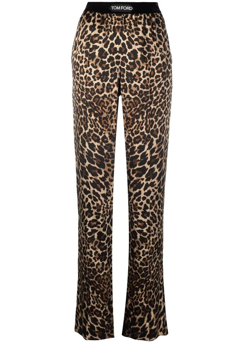 Tom Ford leopard-print straight-leg trousers