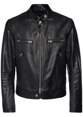 Tom Ford Lizard Embossed Leather Biker Jacket