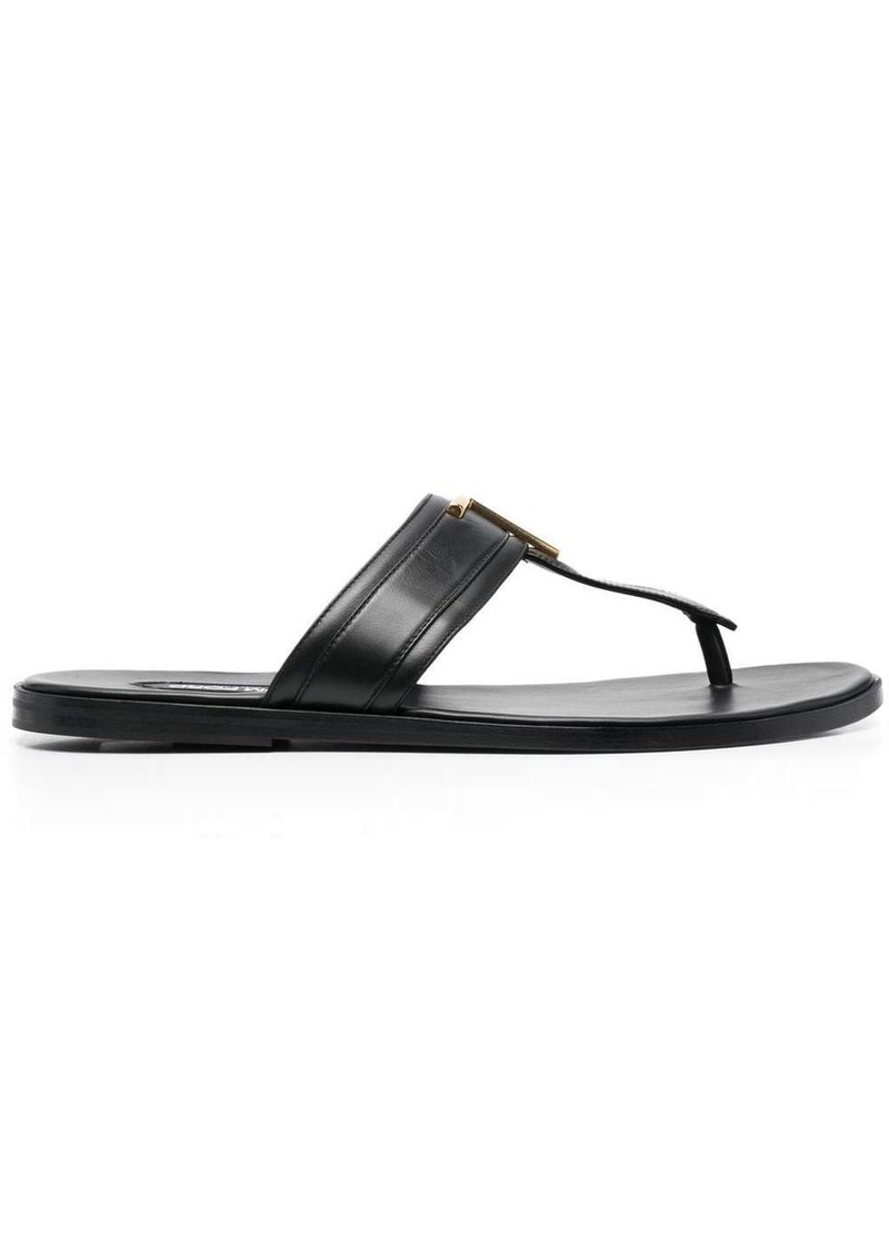 Tom Ford logo-plaque leather sandals