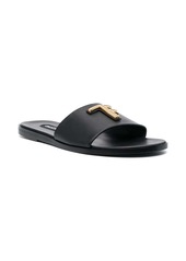 Tom Ford logo-plaque leather slides