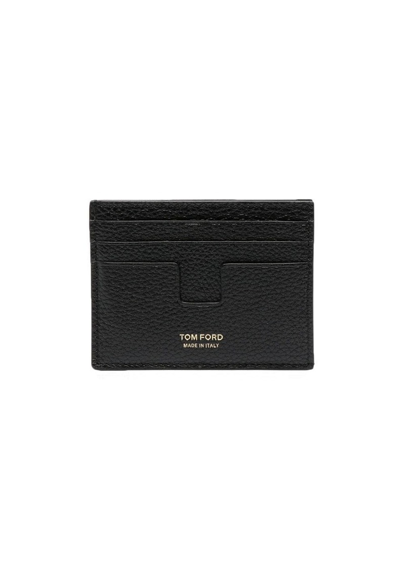 Tom Ford logo-print grained-leather cardholder