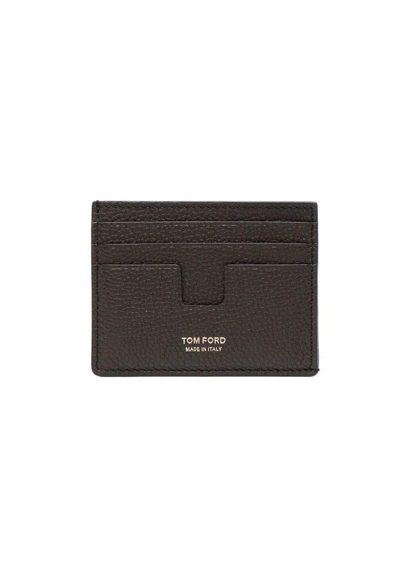 Tom Ford logo-print leather card wallet