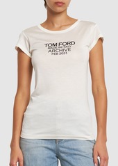 Tom Ford Logo Print Silk T-shirt