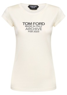 Tom Ford Logo Print Silk T-shirt