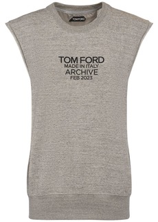 Tom Ford Logo Print Sleeveless Jersey Sweatshirt