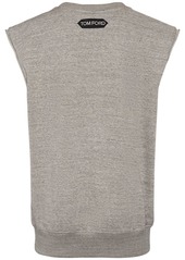 Tom Ford Logo Print Sleeveless Jersey Sweatshirt