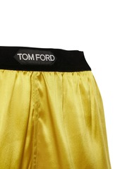 Tom Ford Logo Silk Satin Mini Shorts