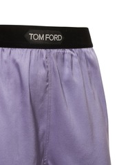 Tom Ford Logo Silk Satin Mini Shorts