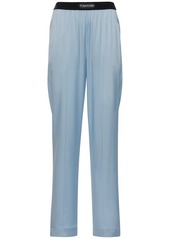 Tom Ford Logo Silk Satin Pajama Pants