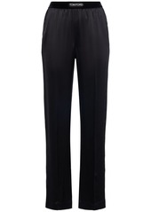 Tom Ford Logo Silk Satin Pajama Pants