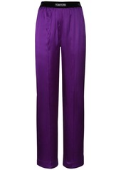 Tom Ford Logo Silk Satin Pajama Pants