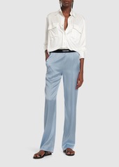 Tom Ford Logo Silk Satin Pajama Pants