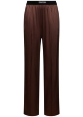 Tom Ford Logo Silk Satin Pajama Pants