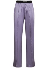Tom Ford Logo Silk Satin Pajama Pants
