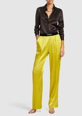 Tom Ford Logo Silk Satin Pajama Pants