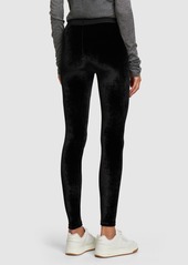 Tom Ford Logo Stretch Velvet Leggings