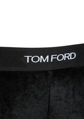 Tom Ford Logo Stretch Velvet Leggings