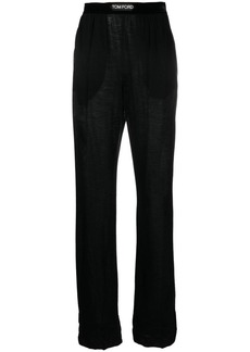 Tom Ford logo-waistband cashmere track pants