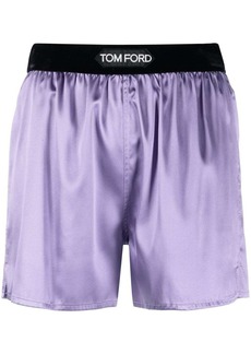 Tom Ford logo-waistband detail shorts