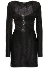 Tom Ford Lurex Cotton & Wool Knit Mini Dress