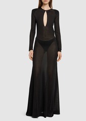 Tom Ford Lurex Viscose Jersey Long Dress W/cutout