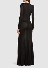 Tom Ford Lurex Viscose Jersey Long Dress W/cutout