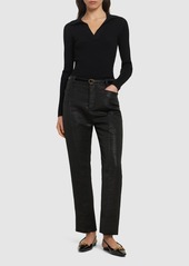 Tom Ford Lurex Wool Blend Midrise Straight Pants