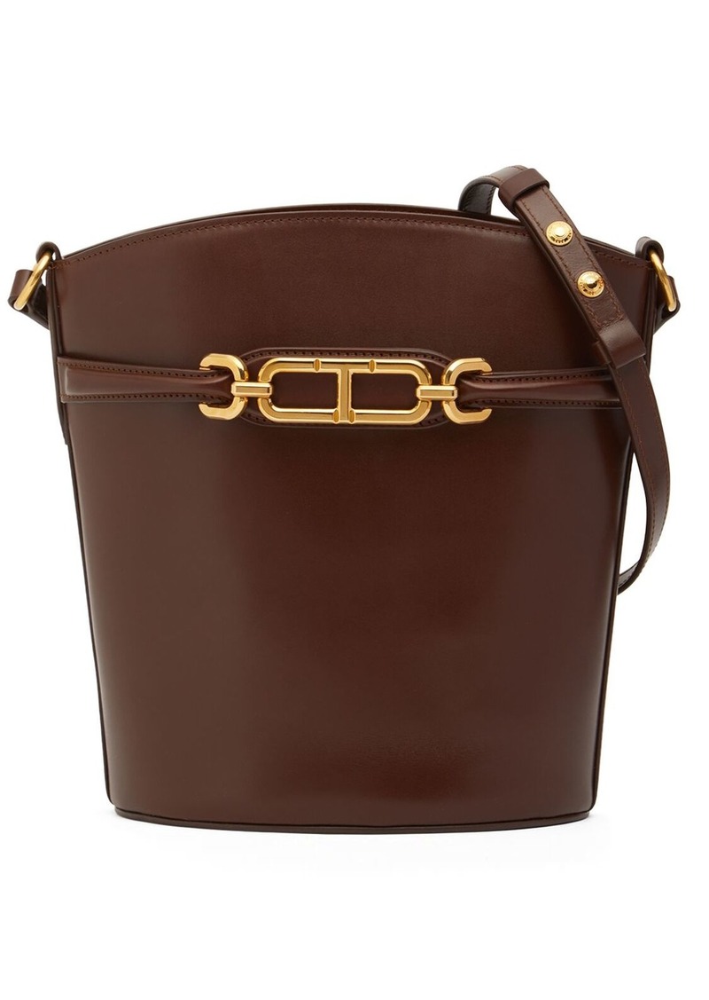 Tom Ford Medium Whitney Box Leather Bucket Bag