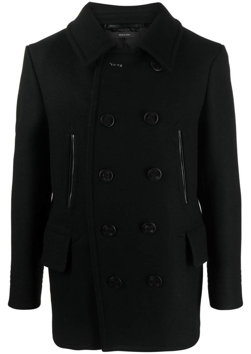 Tom Ford Melton-wool blend peacoat