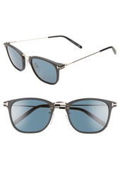 Men's Tom Ford Beau 53mm Square Sunglasses - Black/ Blue