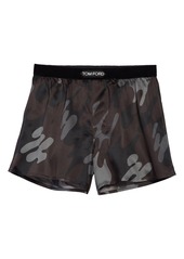Tom Ford Stretch Silk Boxers in Brown at Nordstrom