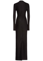 Tom Ford Metallic Rib Knit Long Dress