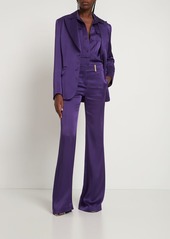 Tom Ford Mid Rise Wide Fluid Satin Pants