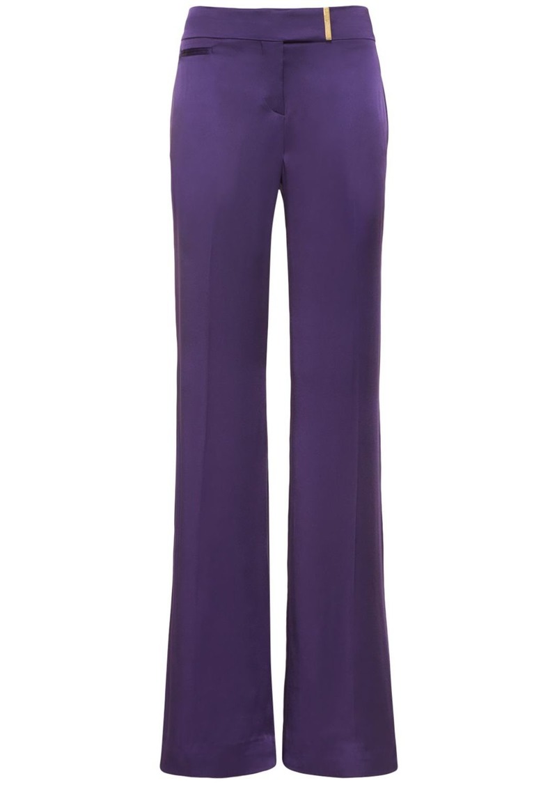 Tom Ford Mid Rise Wide Fluid Satin Pants