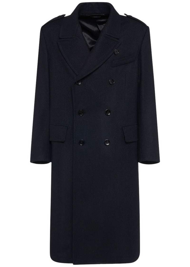 Tom Ford Officer Herringbone Long Coat