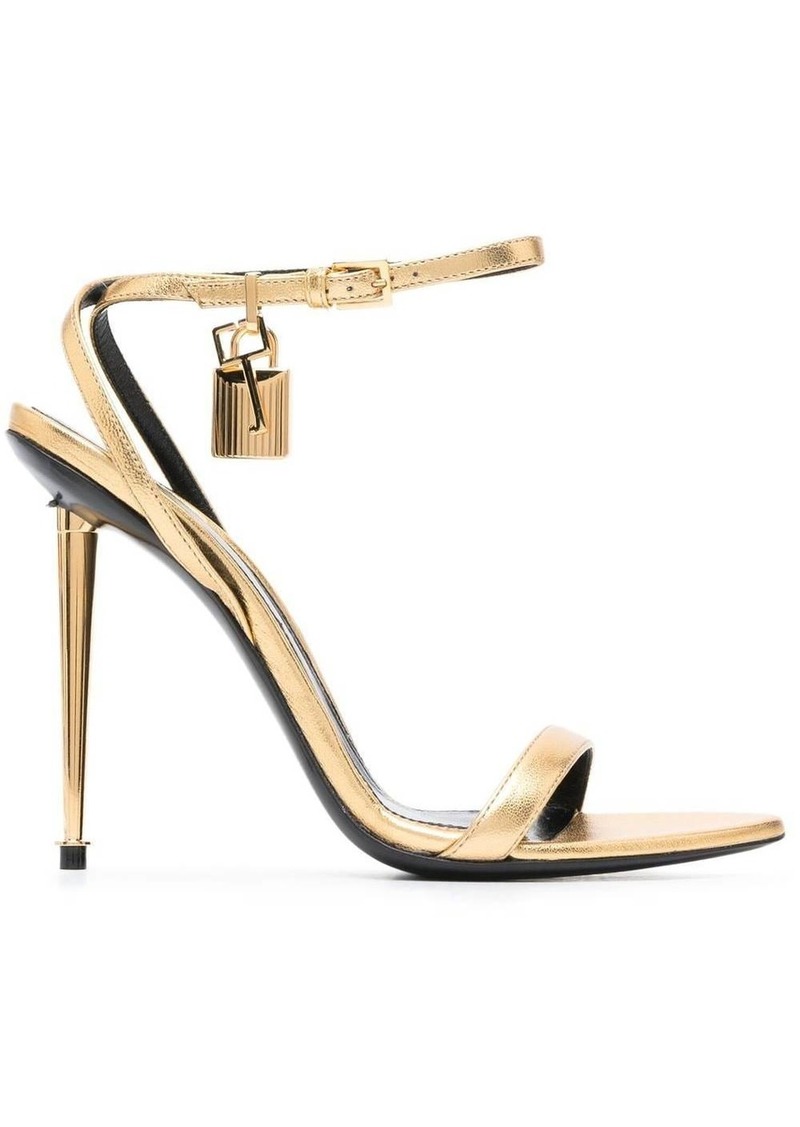 Tom Ford Padlock 115mm metallic sandals