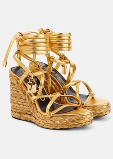 Tom Ford Padlock leather wedge sandals