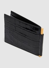 Tom Ford Patent Croc Embossed Clip Wallet