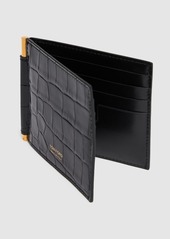 Tom Ford Patent Croc Embossed Clip Wallet