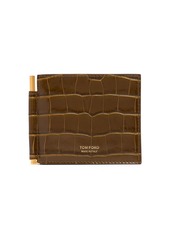 Tom Ford Patent Croc Embossed Clip Wallet