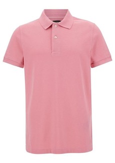 Tom Ford Pink Short-Sleeves Polo in Cotton Piquet Jersey Man
