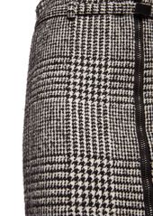 Tom Ford Prince Of Wales Wool Blend Midi Skirt