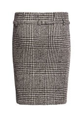 Tom Ford Prince Of Wales Wool Blend Midi Skirt