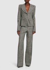 Tom Ford Prince Of Wales Wool Flared Pants